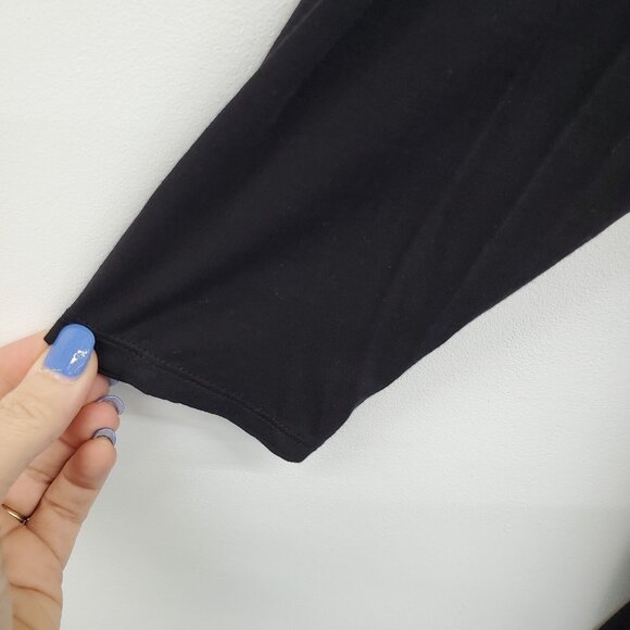 Daisy Fuentes NWT Womens L Black Draped 3/4 Sleeve Rayon Tunic Top Evening - Picture 10 of 16